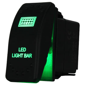 Laser Etched Rocker Switch - Green LED - 88 Styles - 0