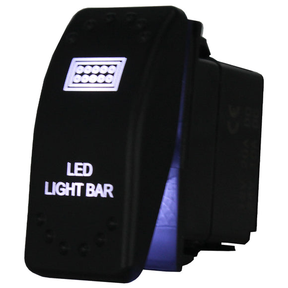 Laser Etched Rocker Switch - White LED - 88 Styles
