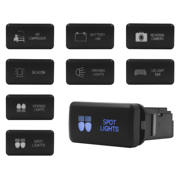 Push Switch suit Toyota Large Horizontal - Blue LED - 33 Styles
