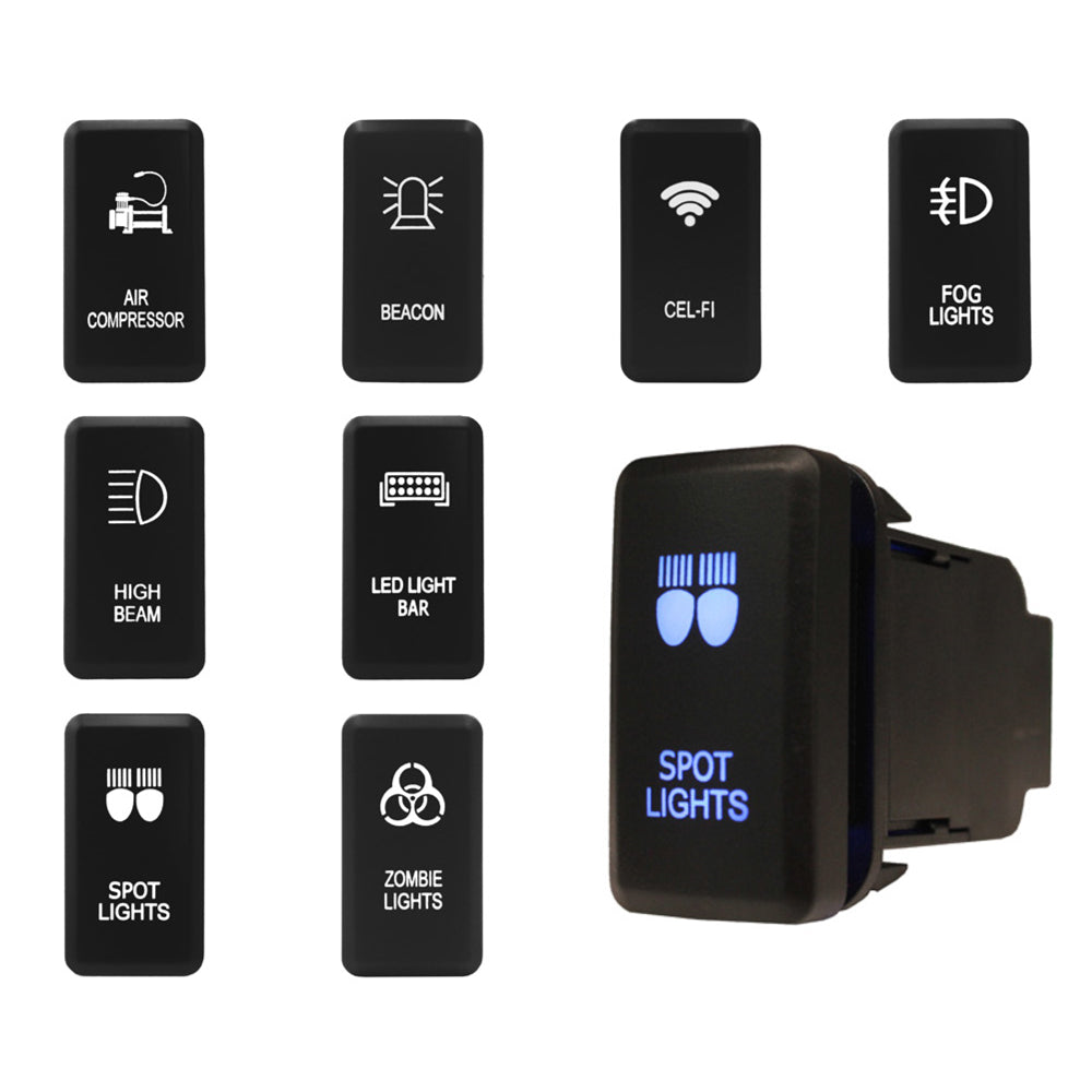 Push Switch suit Toyota Large - Blue LED - 50 Styles