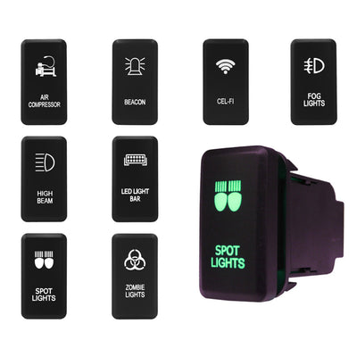 Push Switch suit Toyota Large - Green LED - 50 Styles