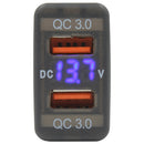 Dual QC USB + Volt Meter - suit Toyota Large-1