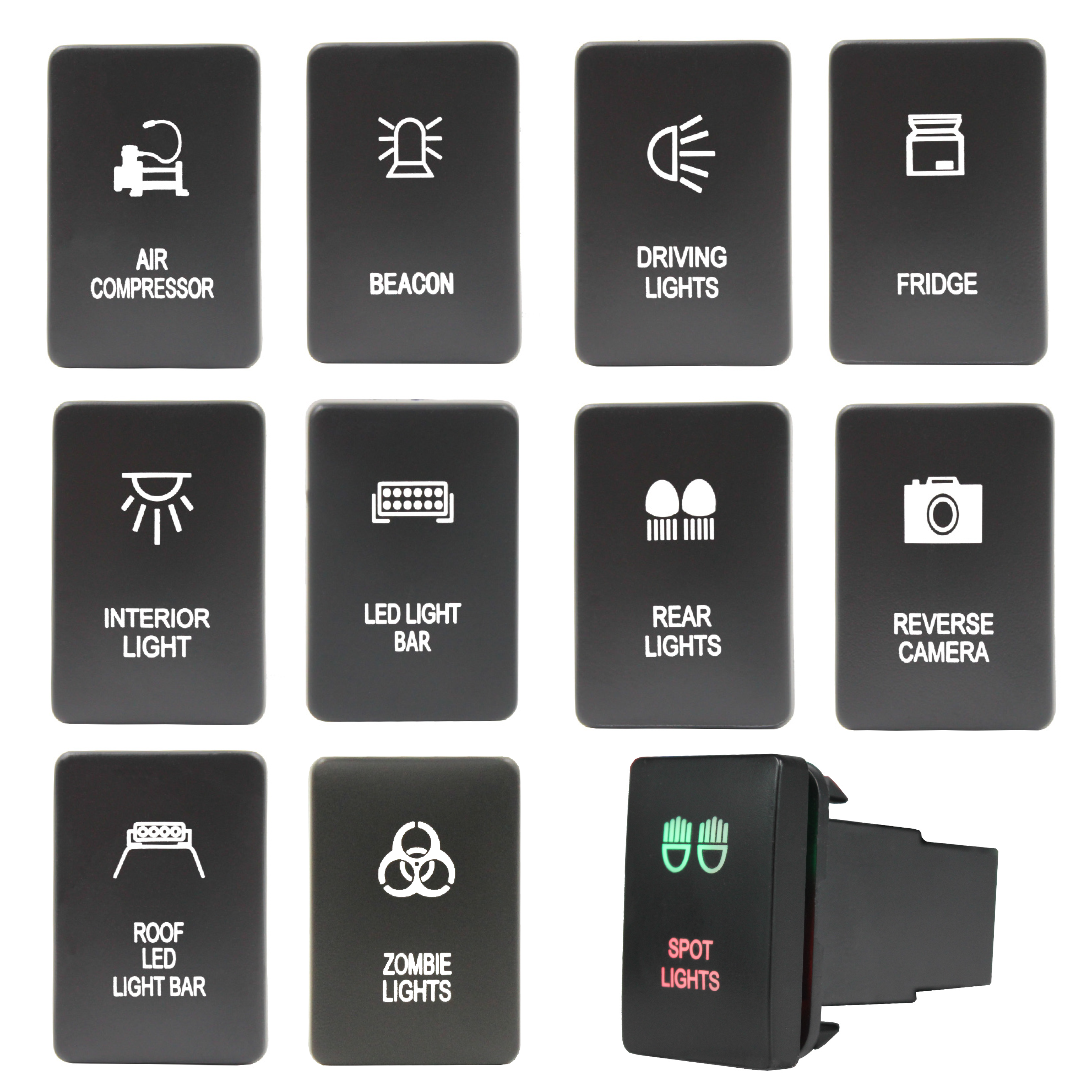 Push Switch suit Suzuki Jimny - Red-Green LED - 50 Styles
