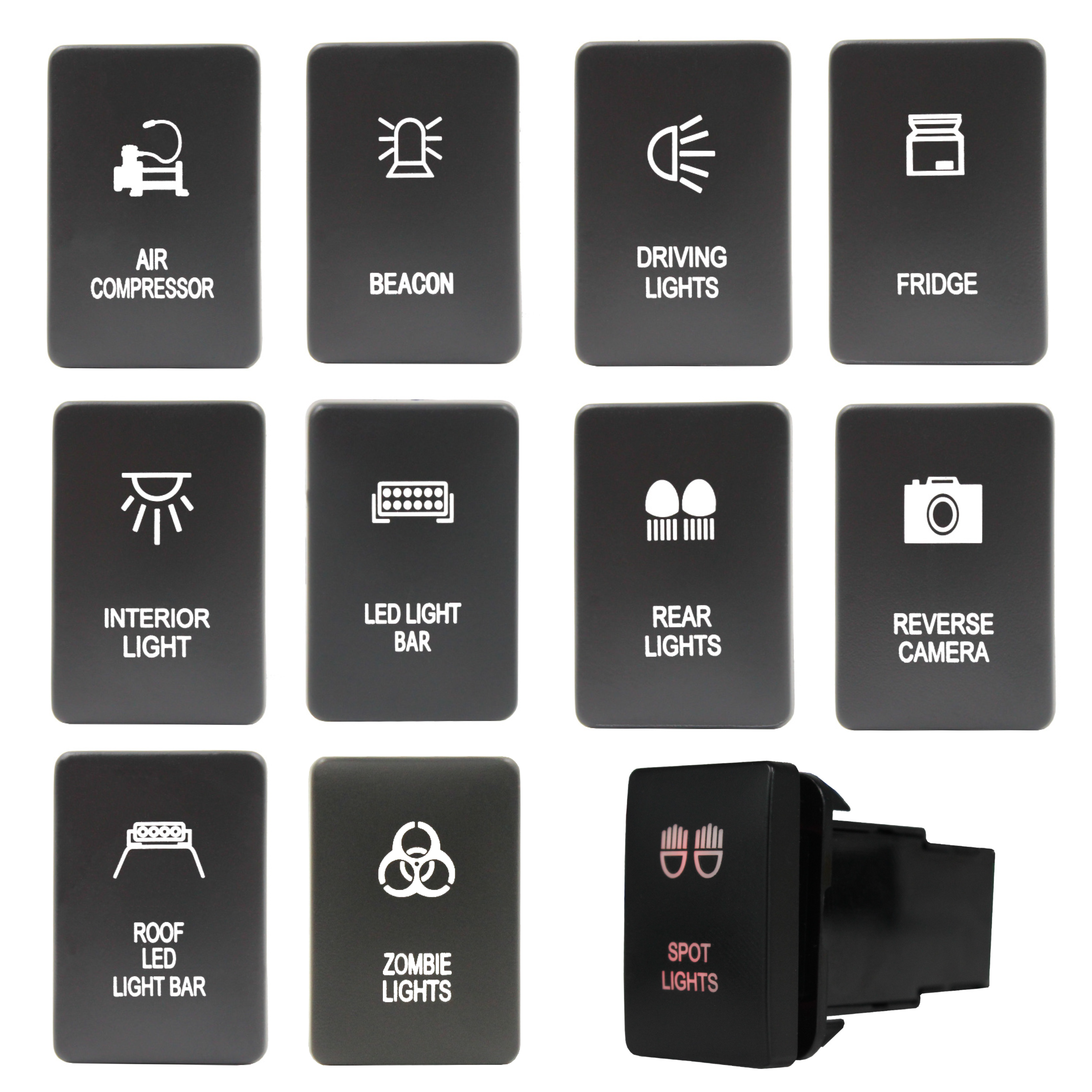 Push Switch suit Suzuki Jimny - Red LED - 50 Styles