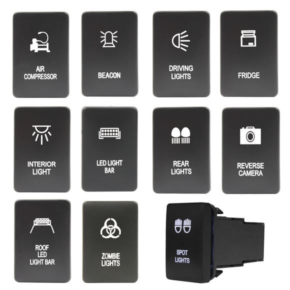 Push Switch suit Mitsubishi Small - White LED - 50 Styles