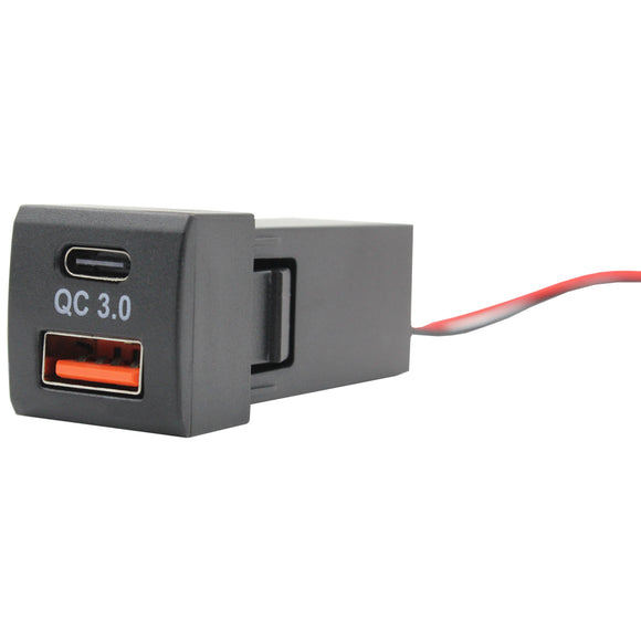 Type C + QC USB Charger - suit Toyota Square