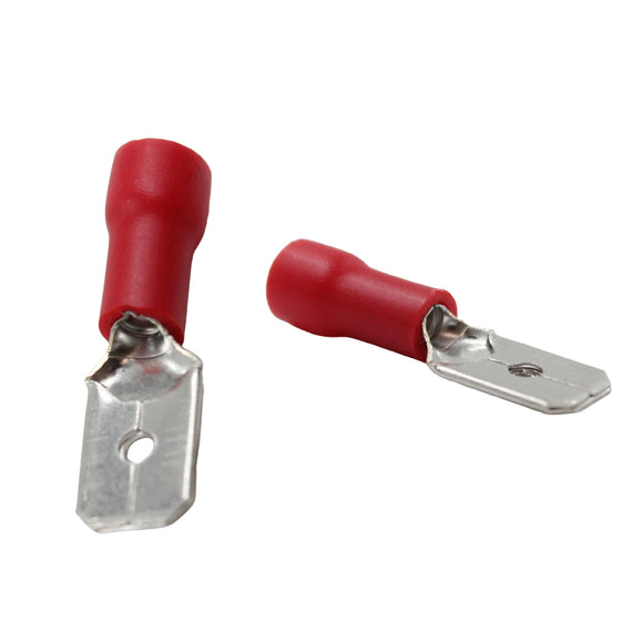 6.3mm Male Spade Terminals Red