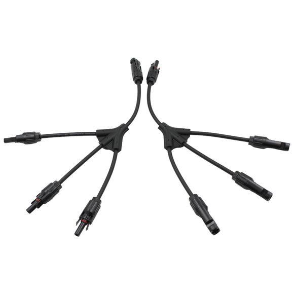MC4 3-into-1 Branch Connector Flexible Cable Set