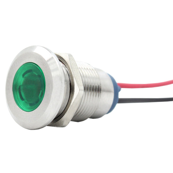 Stainless Steel 12mm Panel Mount LED