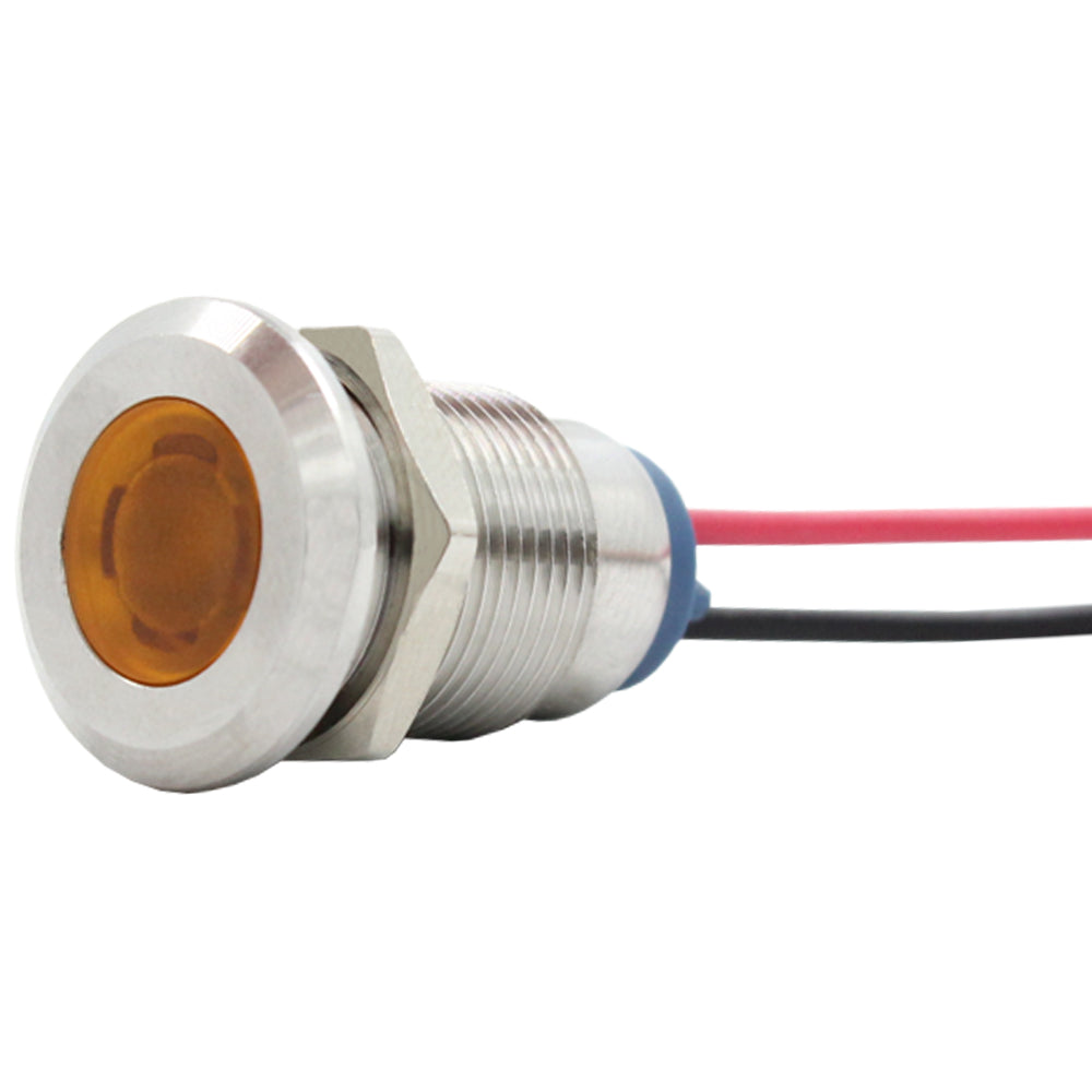 Stainless 12v 12mm Panel Mount LED by Switch Boss