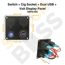 Switch + Cig Socket + Dual USB + Volt Display Panel-9