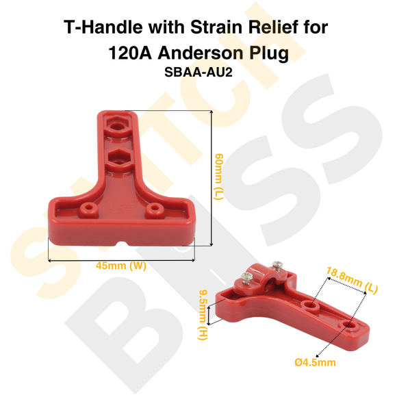 T-Handle with Strain Relief for 120A Anderson Plug