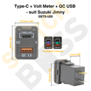 Type-C + Volt Meter + QC USB - suit Suzuki Jimny-9