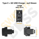 Type C + QC USB Charger - suit Nissan Large-9