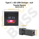 Type C + QC USB Charger - suit Toyota Square-7