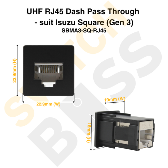 UHF RJ45 Dash Pass Through - suit Mazda Square (Gen 3)