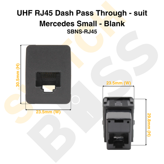 UHF RJ45 Dash Pass Through - suit Mercedes Small - Blank