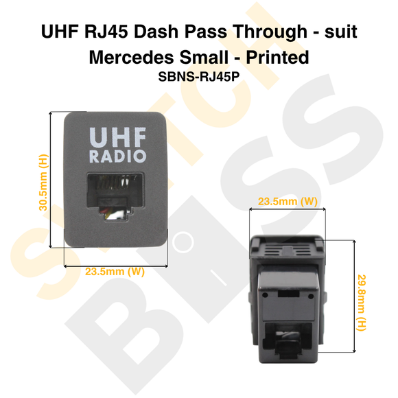 UHF RJ45 Dash Pass Through - suit Mercedes Small - Printed