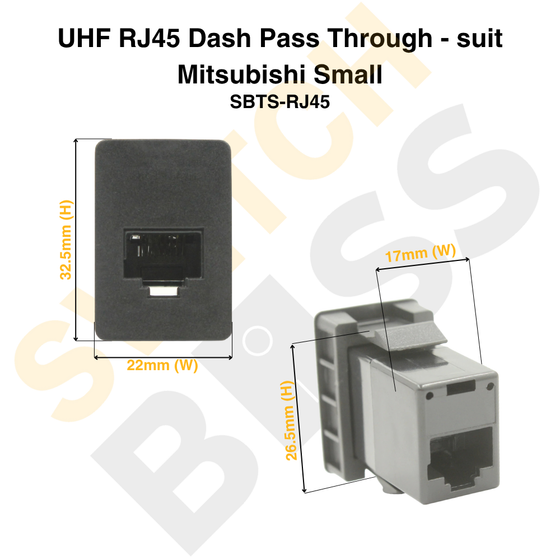 UHF RJ45 Dash Pass Through - suit Mitsubishi Small