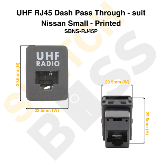 UHF RJ45 Dash Pass Through - suit Nissan Small - Printed