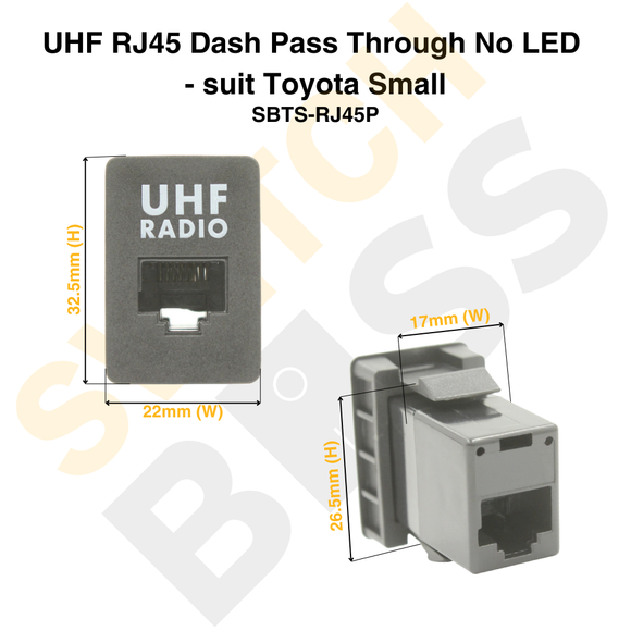 UHF RJ45 Dash Pass Through No LED - suit Toyota Small