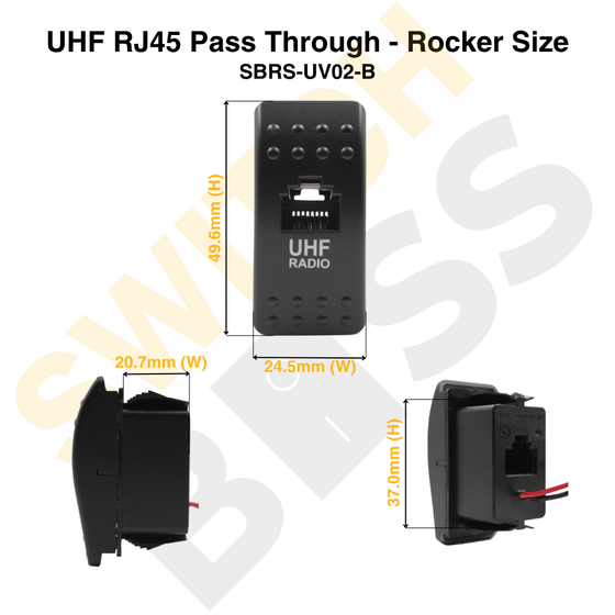 UHF RJ45 Pass Through - Rocker Size
