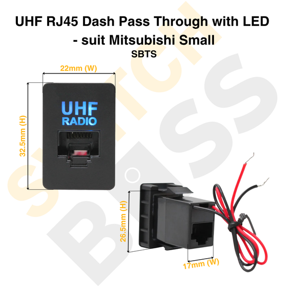 UHF RJ45 Pass Through w/ LED - suit Mitsubishi Small