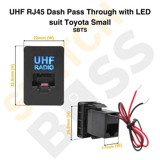 UHF RJ45 Pass Through w/ LED - suit Toyota Small
