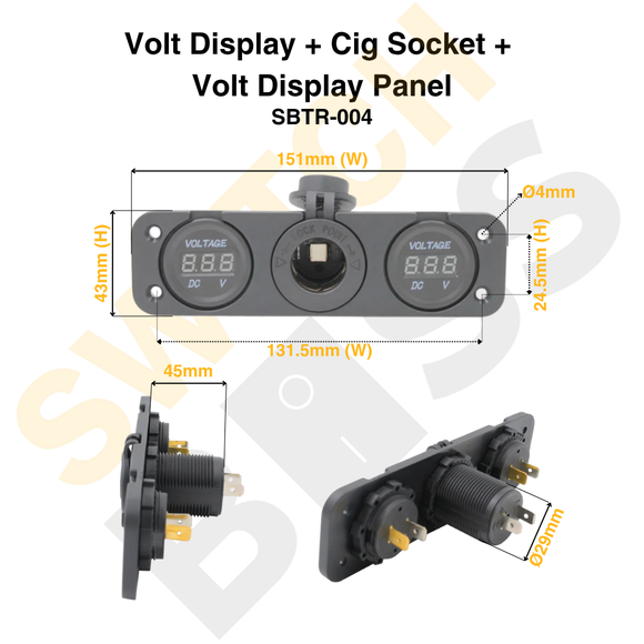 Volt Display + Cig Socket + Volt Display Panel