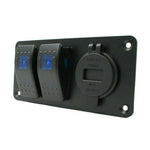 2 Rocker Switch + Round Dual USB Volt Display Panel