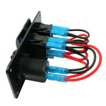 2 Rocker Switch + Round Dual USB Volt Display Panel