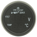 Car USB Charger + Volt + Temperature