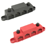 4 Gang M8 Power Distribution Block - Bus Bar (Bolt On Cover)