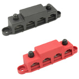 4 Gang M8 Power Distribution Block - Bus Bar (Bolt On Cover)