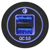 Dual QC USB Charger - Round