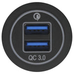 Dual QC USB Charger - Round