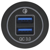 Dual QC USB Charger - Round
