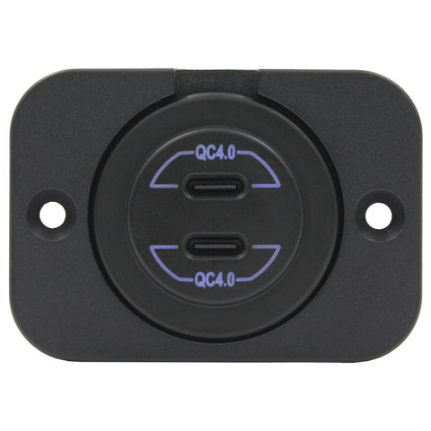 Dual Type-C USB Charger - Round