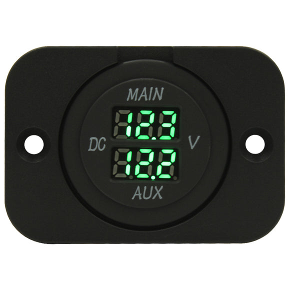 dual volt meter green light