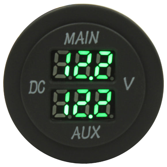 green light dual volt meter