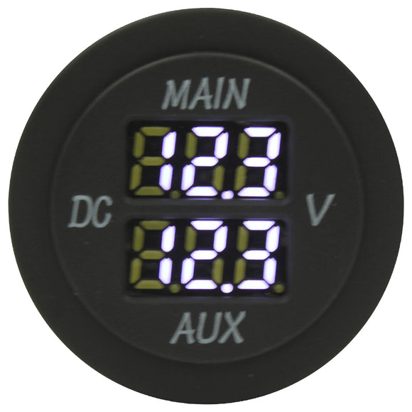white light volt meter round