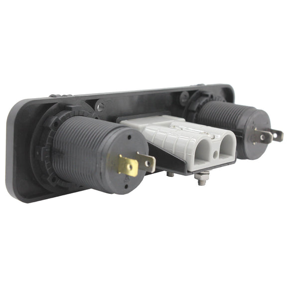 50A Anderson Plug + 2 Round Cut-outs - Flush Mount